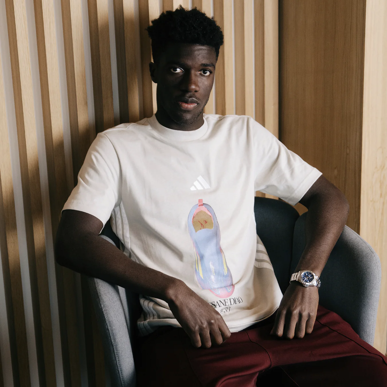 Assane Diao Player Shoes Edition Adidas T-shirt - Image 4